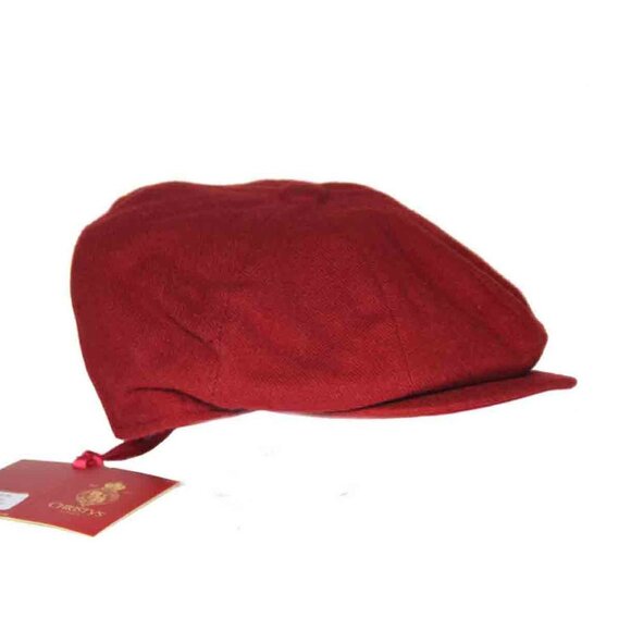 Christys' London 8 Piece Baker Boy Hat Cap Wool Cashmere Red Men's Size M - Picture 1 of 4